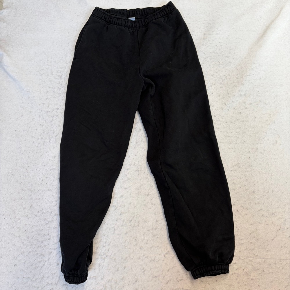 TNA Sweatfleece Mega Fit Sweatpants Womens 2XS Black Cozy Fleece Elastic Cuff